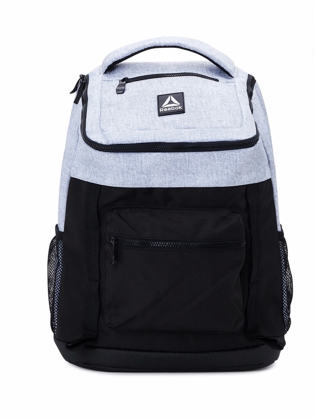 Reebok unisex Light Gray and Black Backpack with Front Pocket